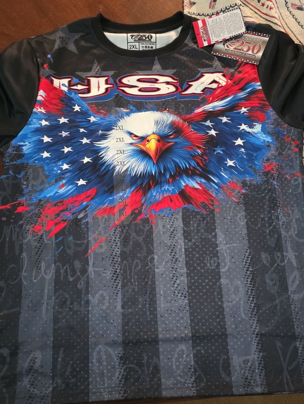 USA Eagle Graphic Tee - Patriotic Red, White & Blue
